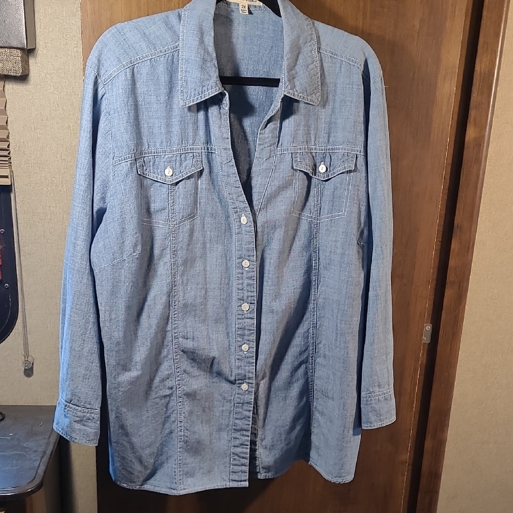 Hester and Orchid Denim Top (2X)